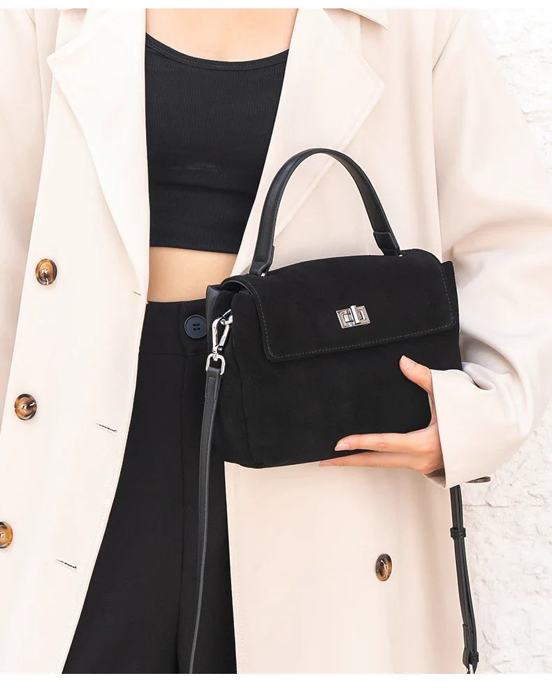 Suede Leather Crossbody Bag