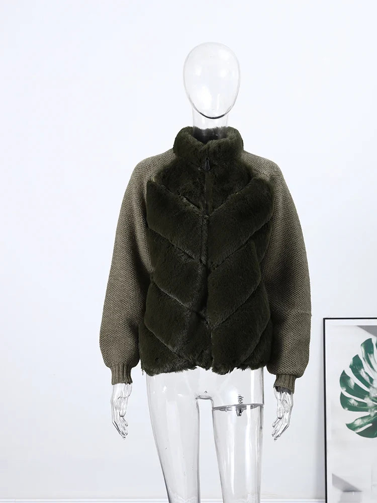 Faux Fur Paneled Jacket