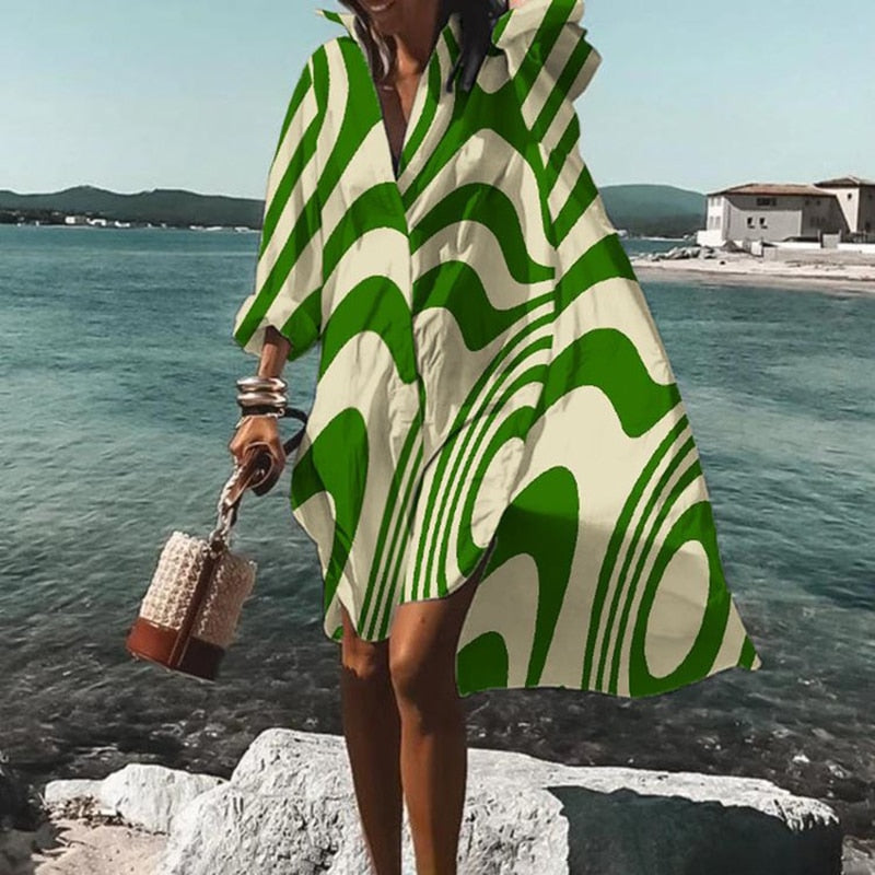 Kerry Dress Green Ripple