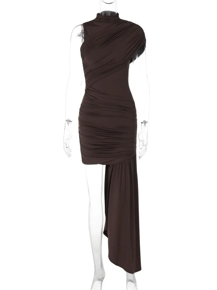 Unregelmäßiges gerüschtes Minikleid
