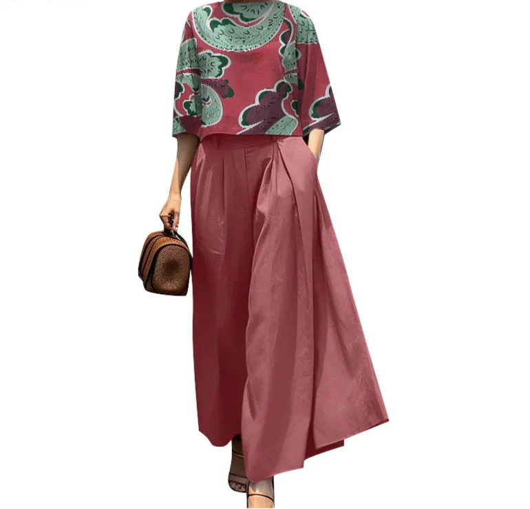 NADIA 2 PIECES SET Pink (Paisley)