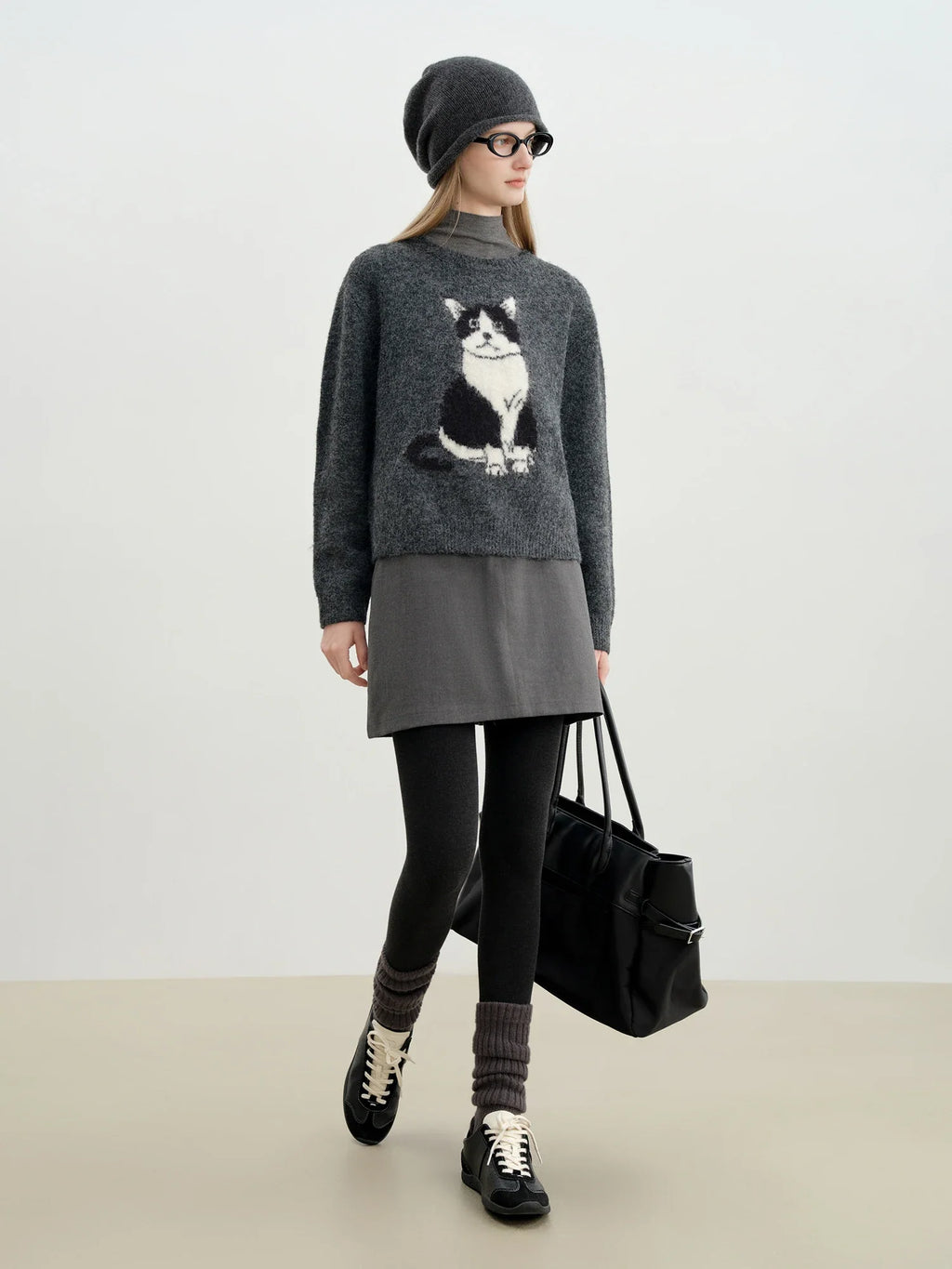 Luna Cat Jacquard Knit Sweater