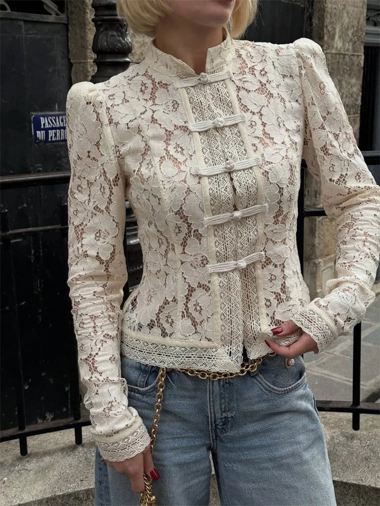 Women’s Lace Printed Blouse