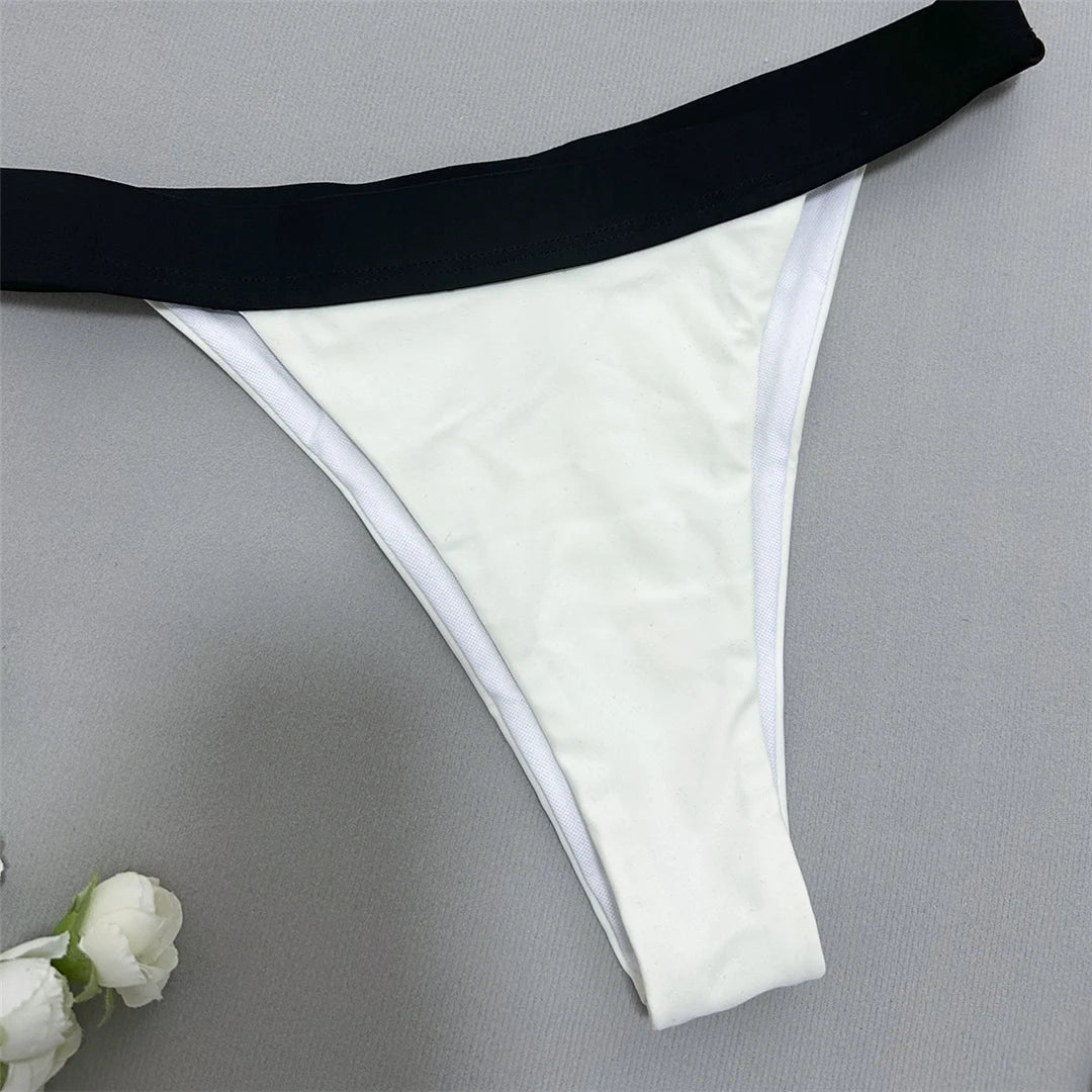 Splicing U Neck Underwired Bikini Set