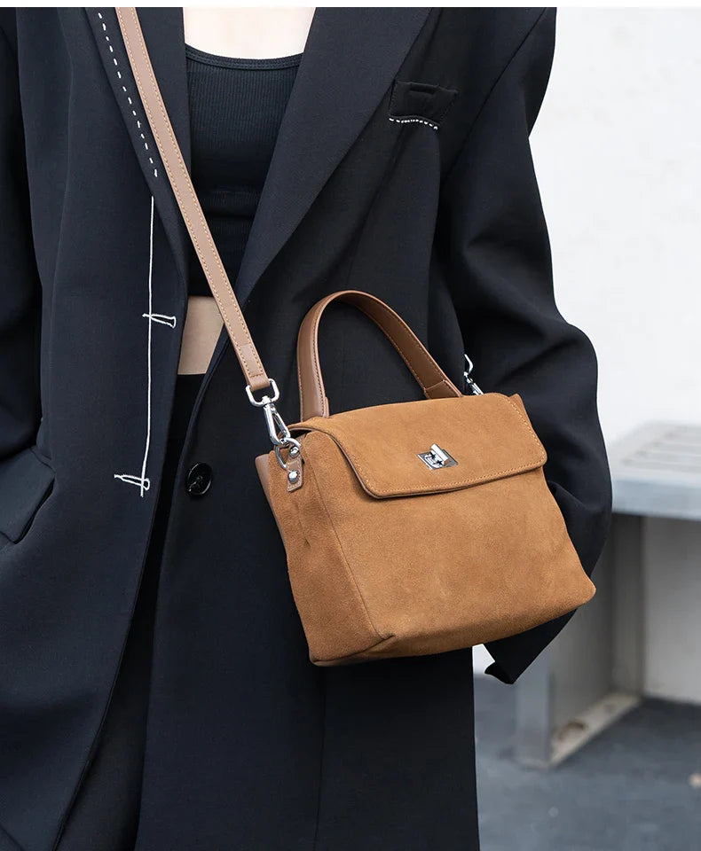 Suede Leather Crossbody Bag