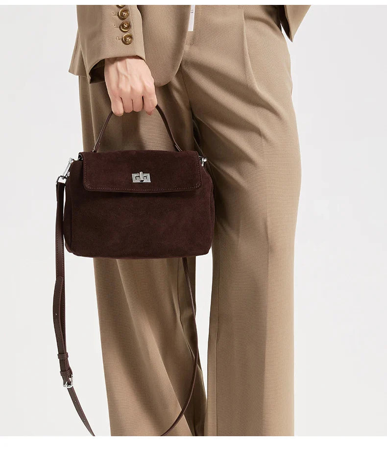 Suede Leather Crossbody Bag