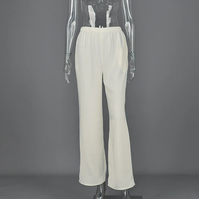 Elegant Satin Wide Leg Pants