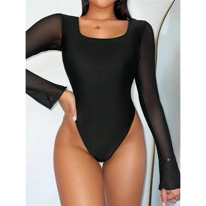 Lace-Up Backless One Piece Swimsuit Black