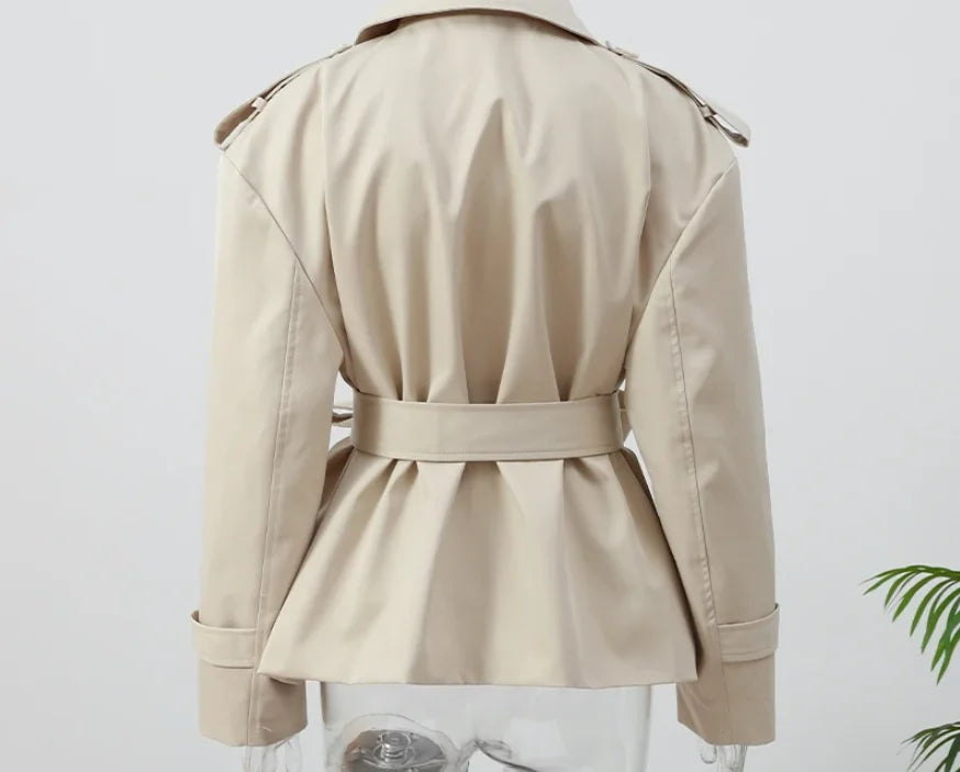 Women’s Lace-Up Long Trench Coat