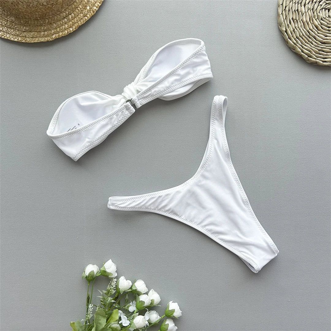 Bandeau Knotted Brazilian Bikini