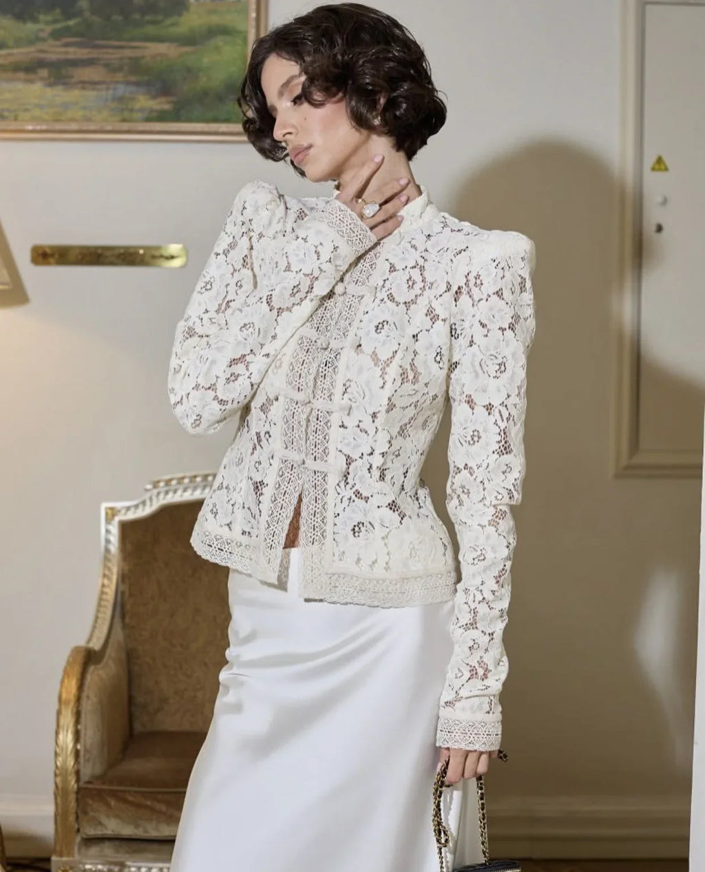 Women’s Lace Printed Blouse
