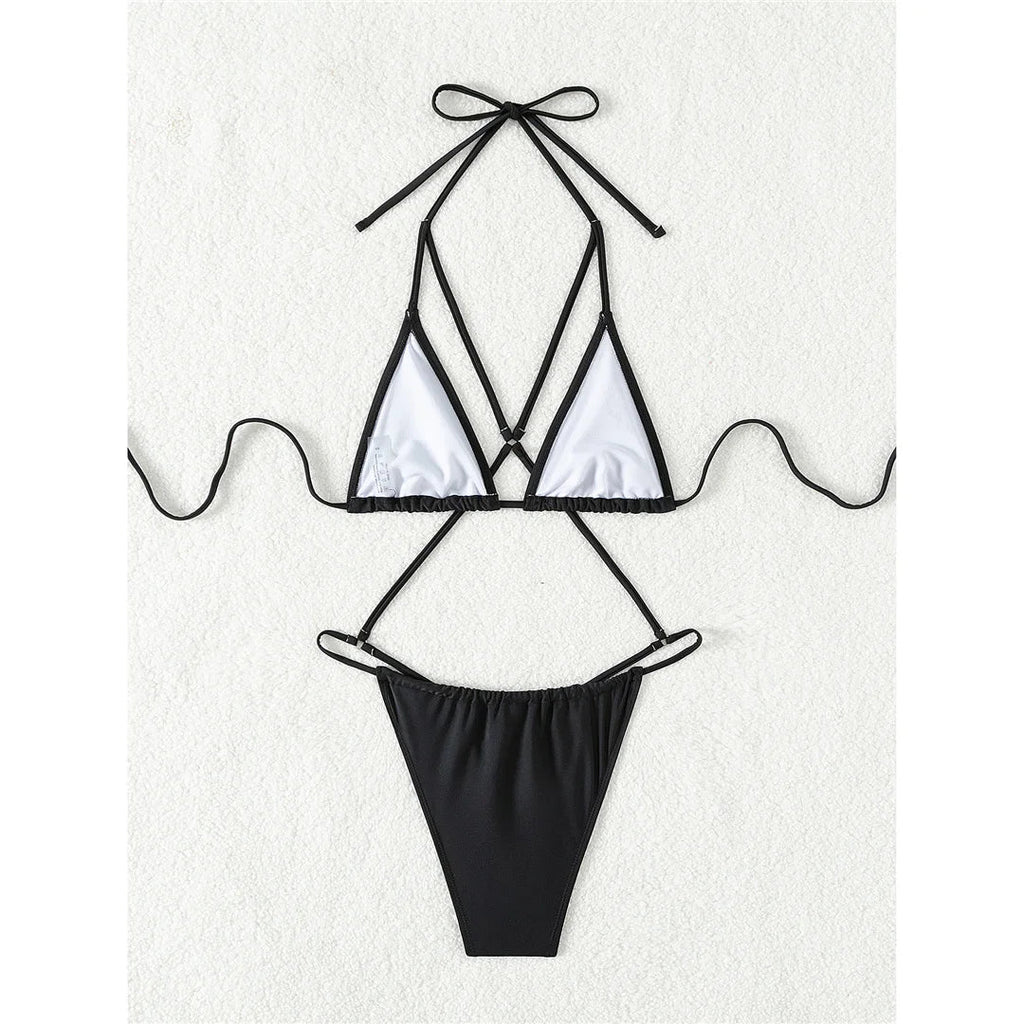 Solid Tummy Cut Out One Piece Swimsuit