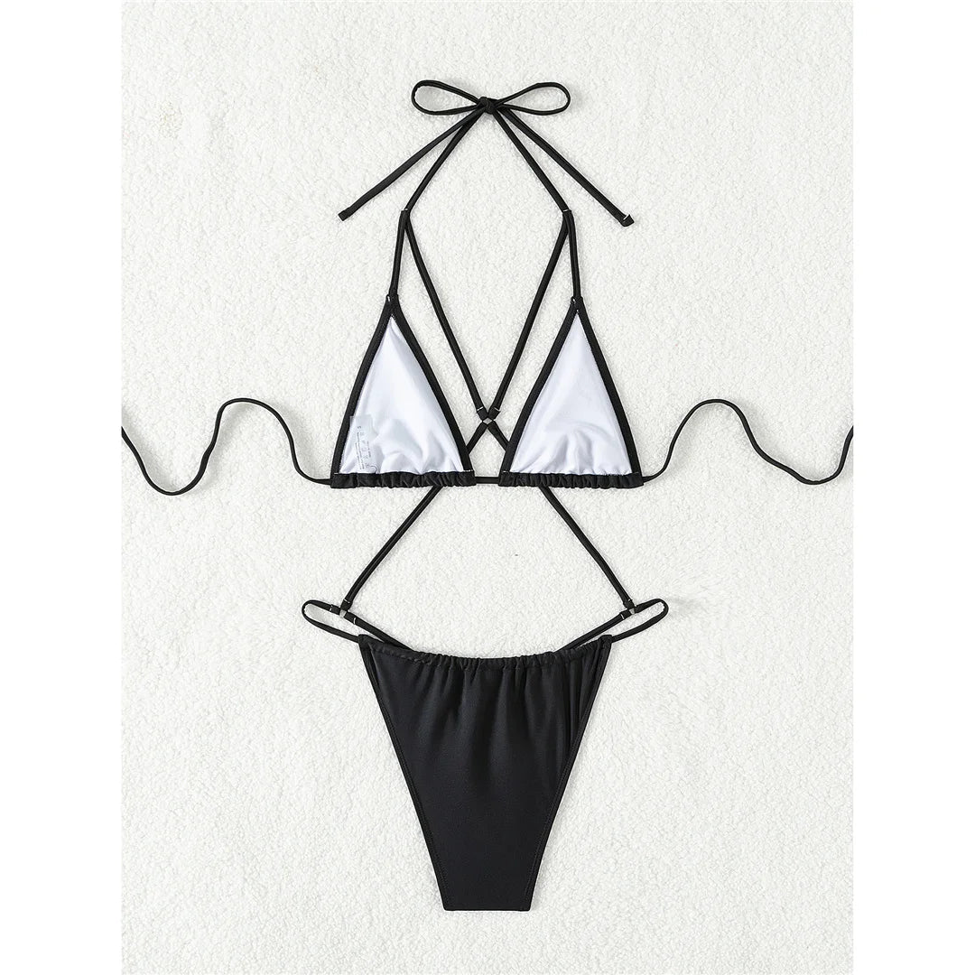 Solid Tummy Cut Out One Piece Swimsuit