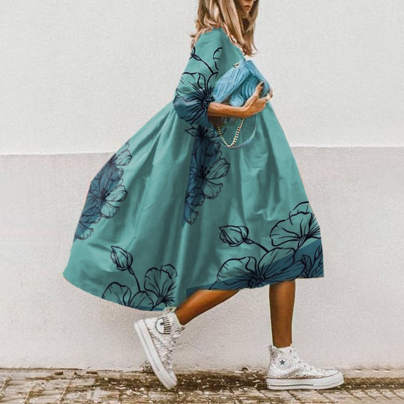 ELIZABETH DRESS Blue Green