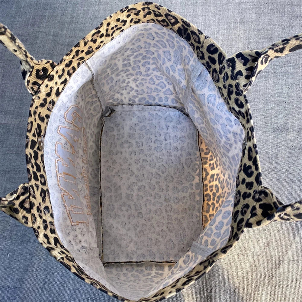 Leopard Canvas Tote Bag