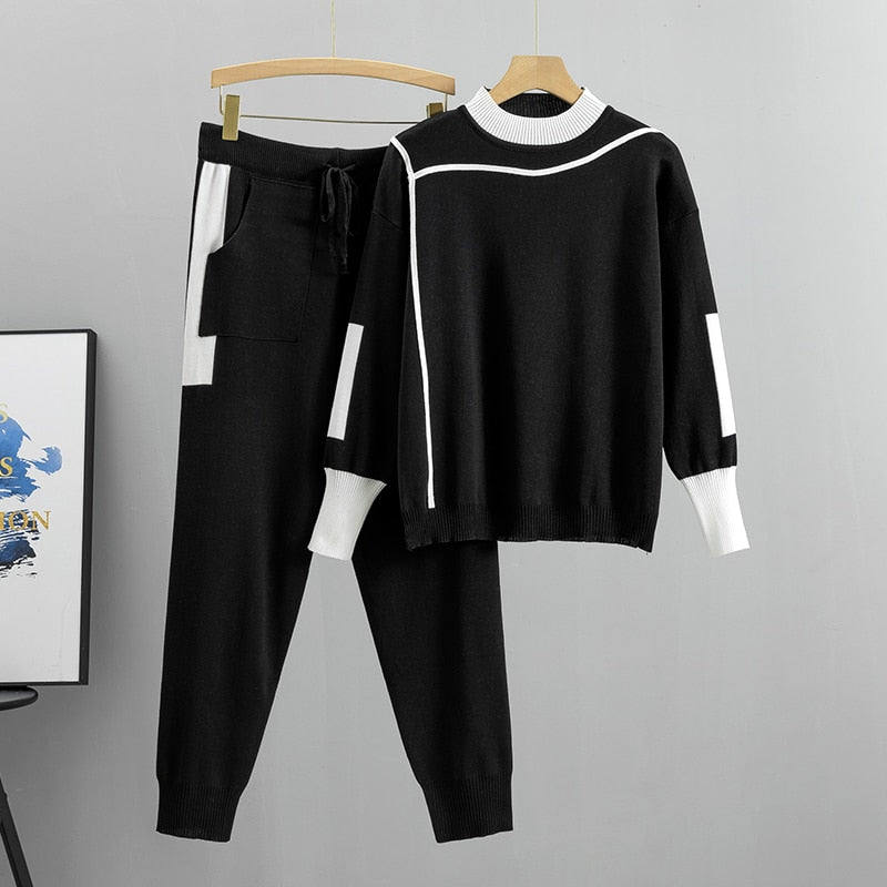 SILVIA KNIT SET Black