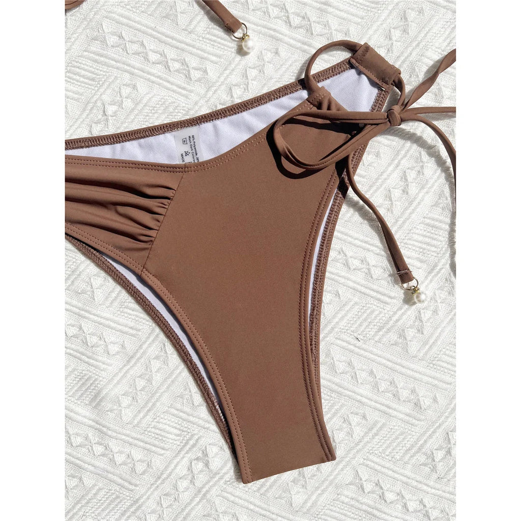Asymmetric Cut Out Bikini Set