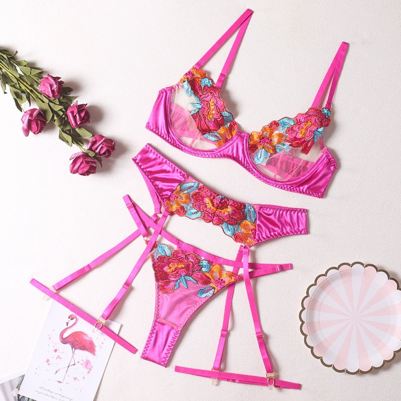 Lavina Bra Set rose red