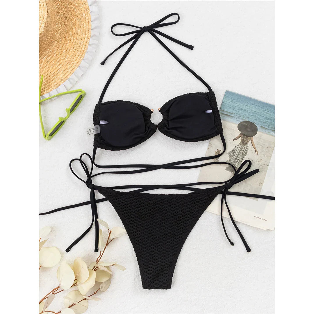 Wrap Around Halter Bikini Set