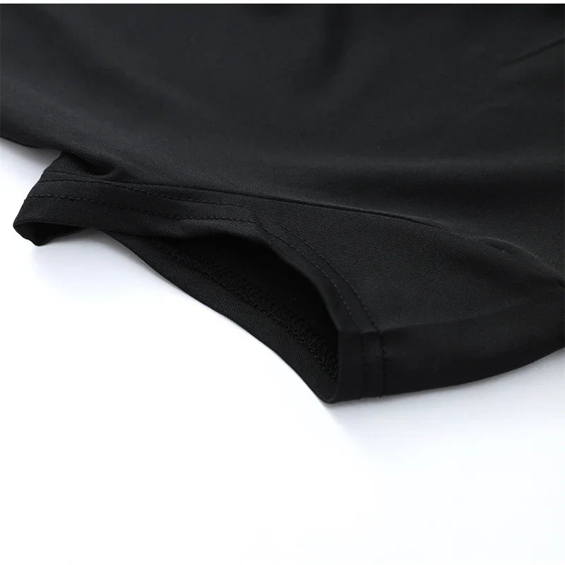 K-Pop Black Hollow Mini Dress