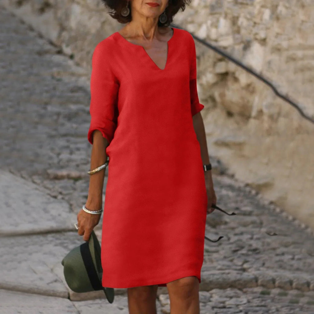 The Amalfi Notch-Neck Midi Dress
