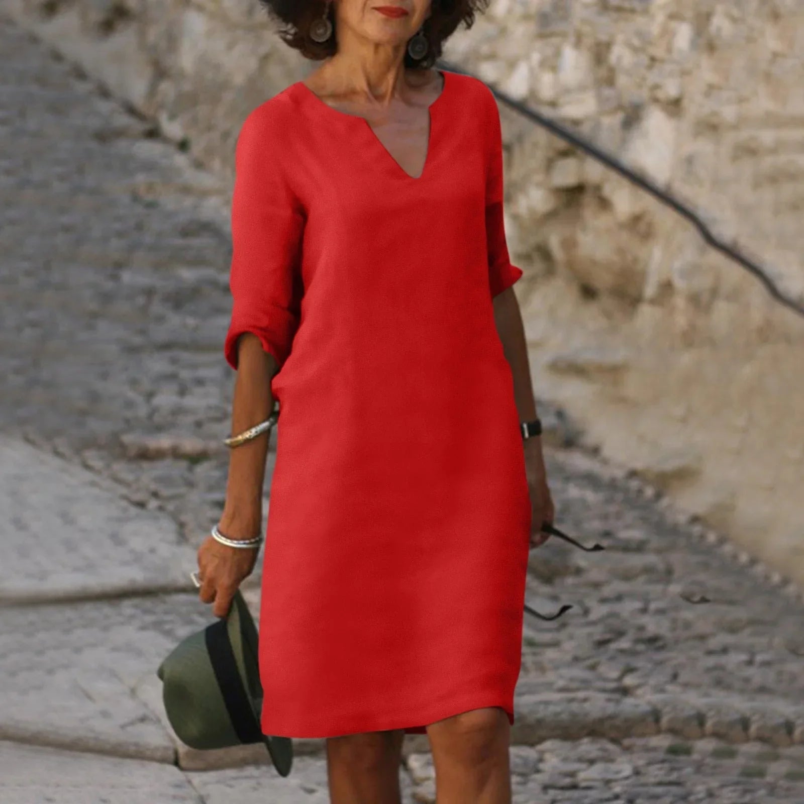 The Amalfi Notch-Neck Midi Dress