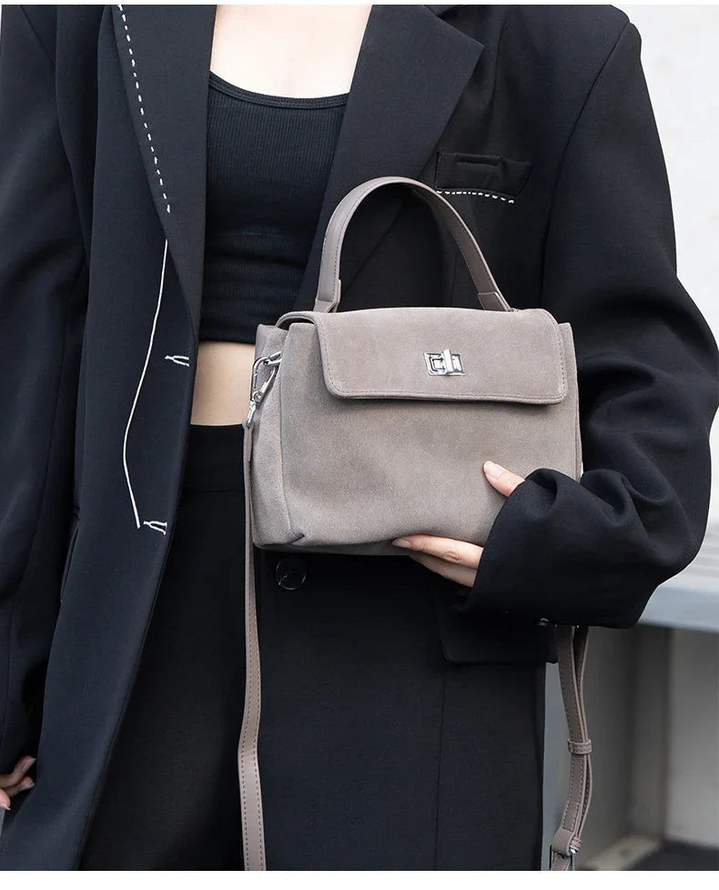 Suede Leather Crossbody Bag