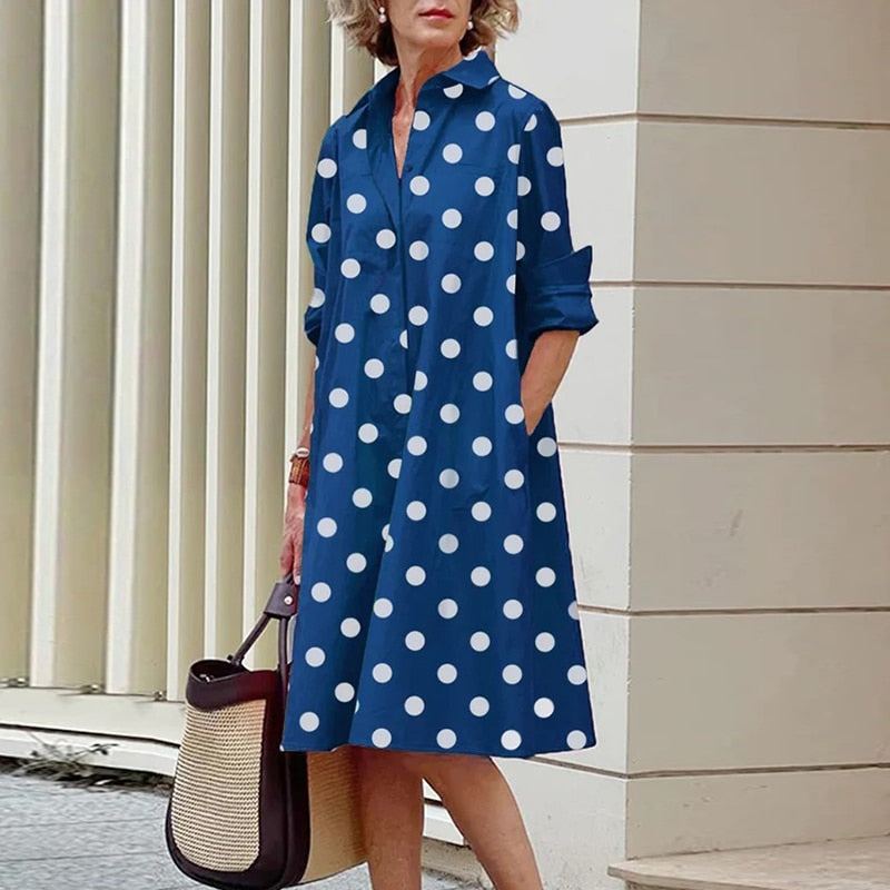 Maggie Dress Dots Blue