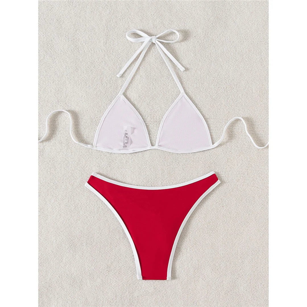 Halter Brazilian High Cut Bikini Set