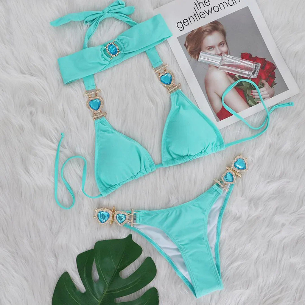 Diamond Rhinestone Bikini Set