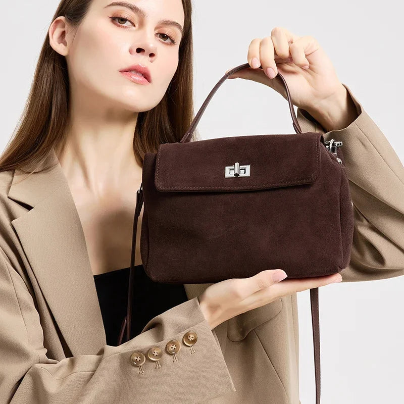 Suede Leather Crossbody Bag