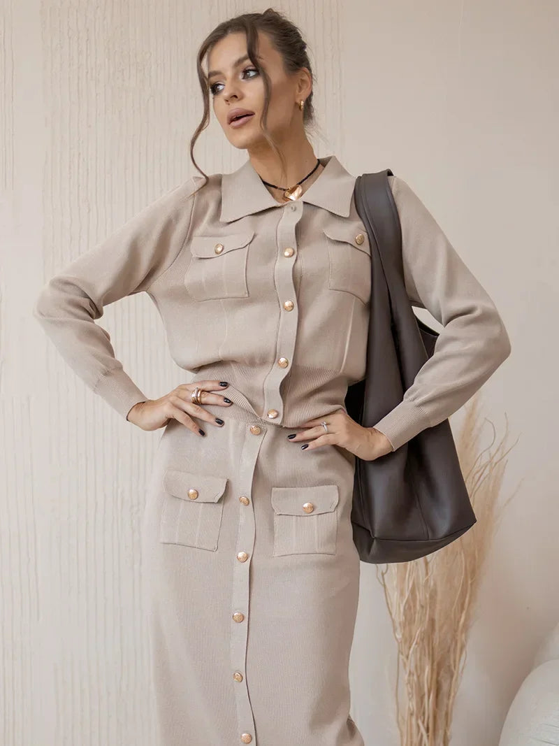 NASIRA 2 PIECES SET Khaki One Size