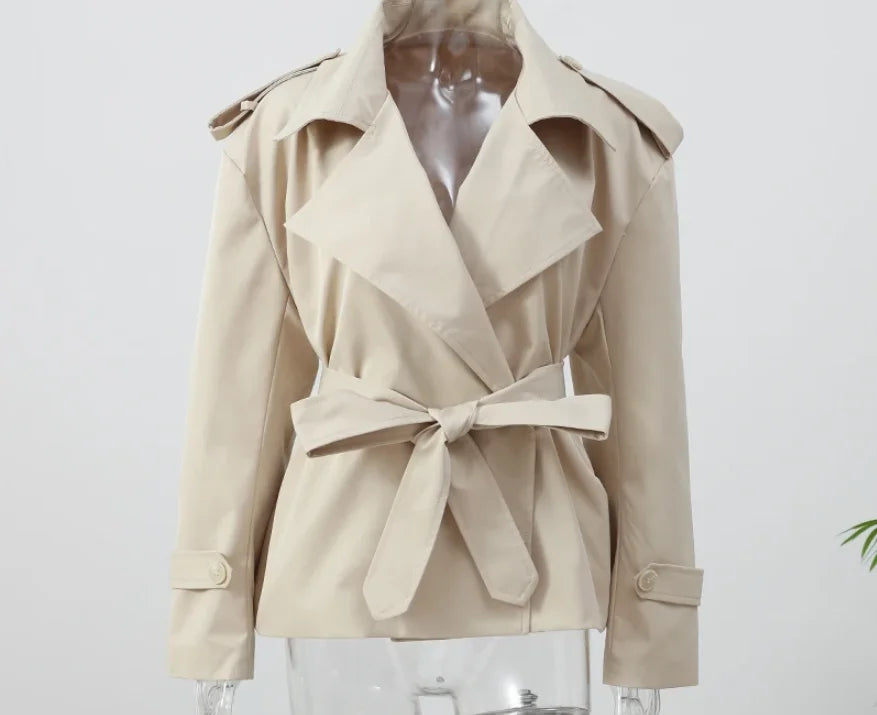 Women’s Lace-Up Long Trench Coat