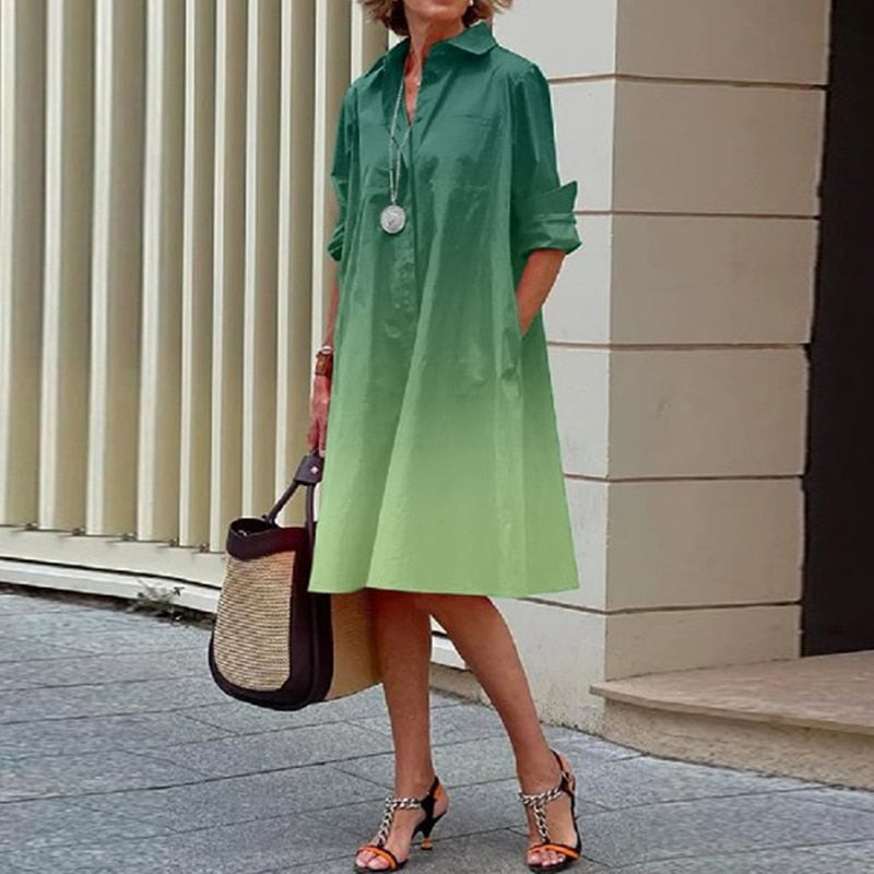 Maggie Dress Green Gradient