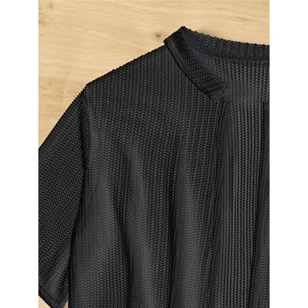 S-XL Short Sleeve Crochet Cover-Up