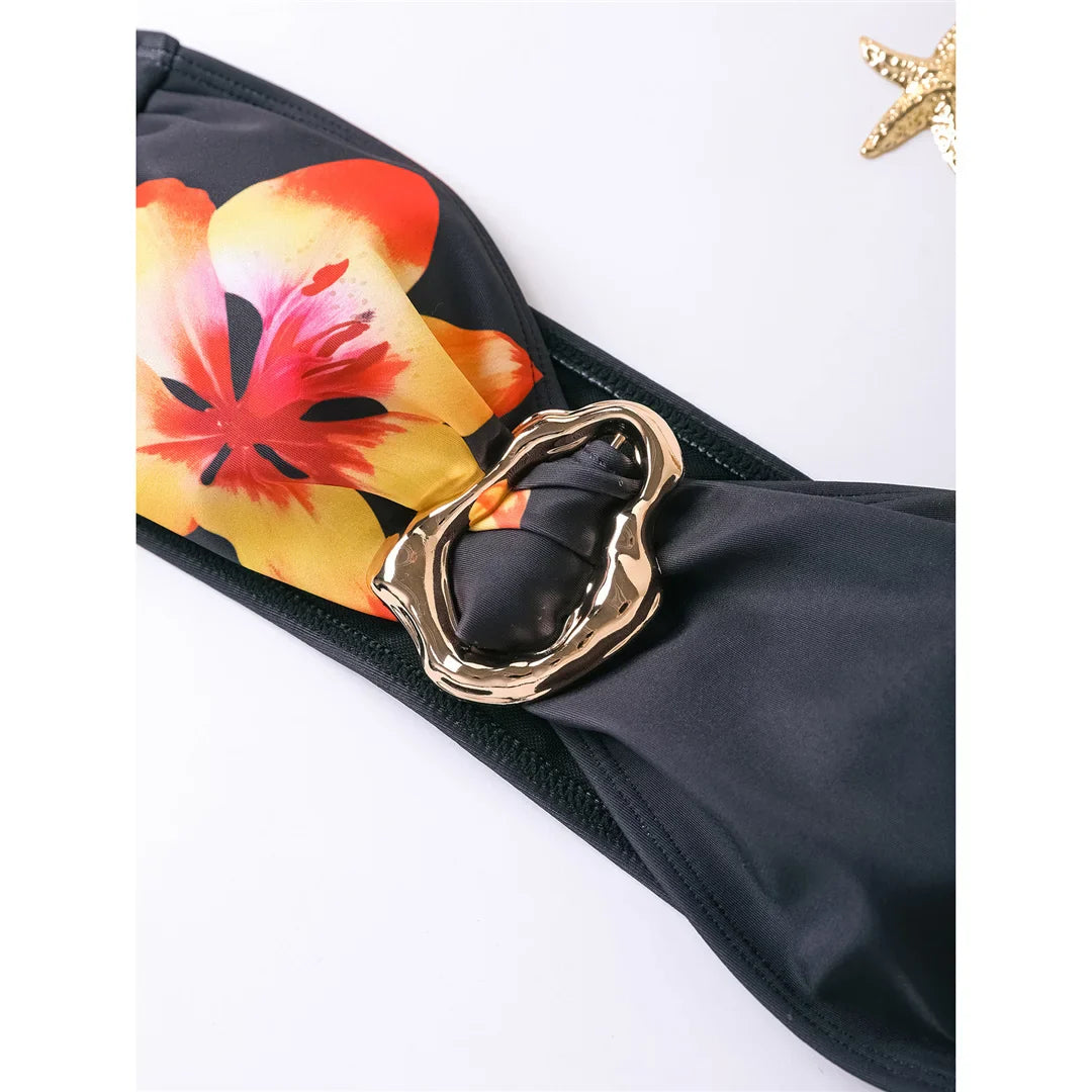Floral Printed Bikini Set Pants