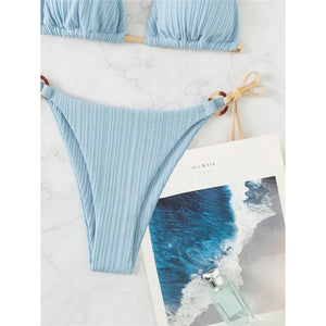 Ribbed Brazilian Bikini Set