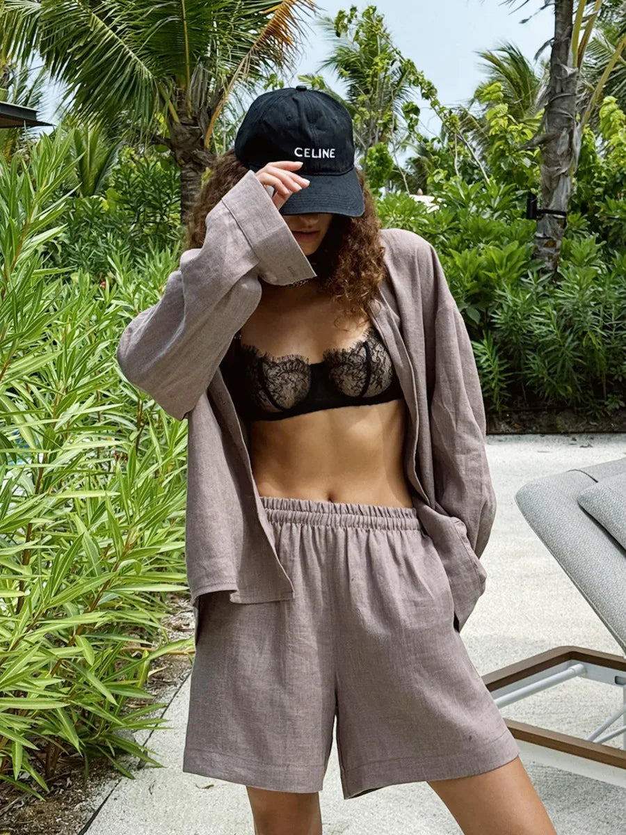 YOLANDA 2 PIECES SET Brown