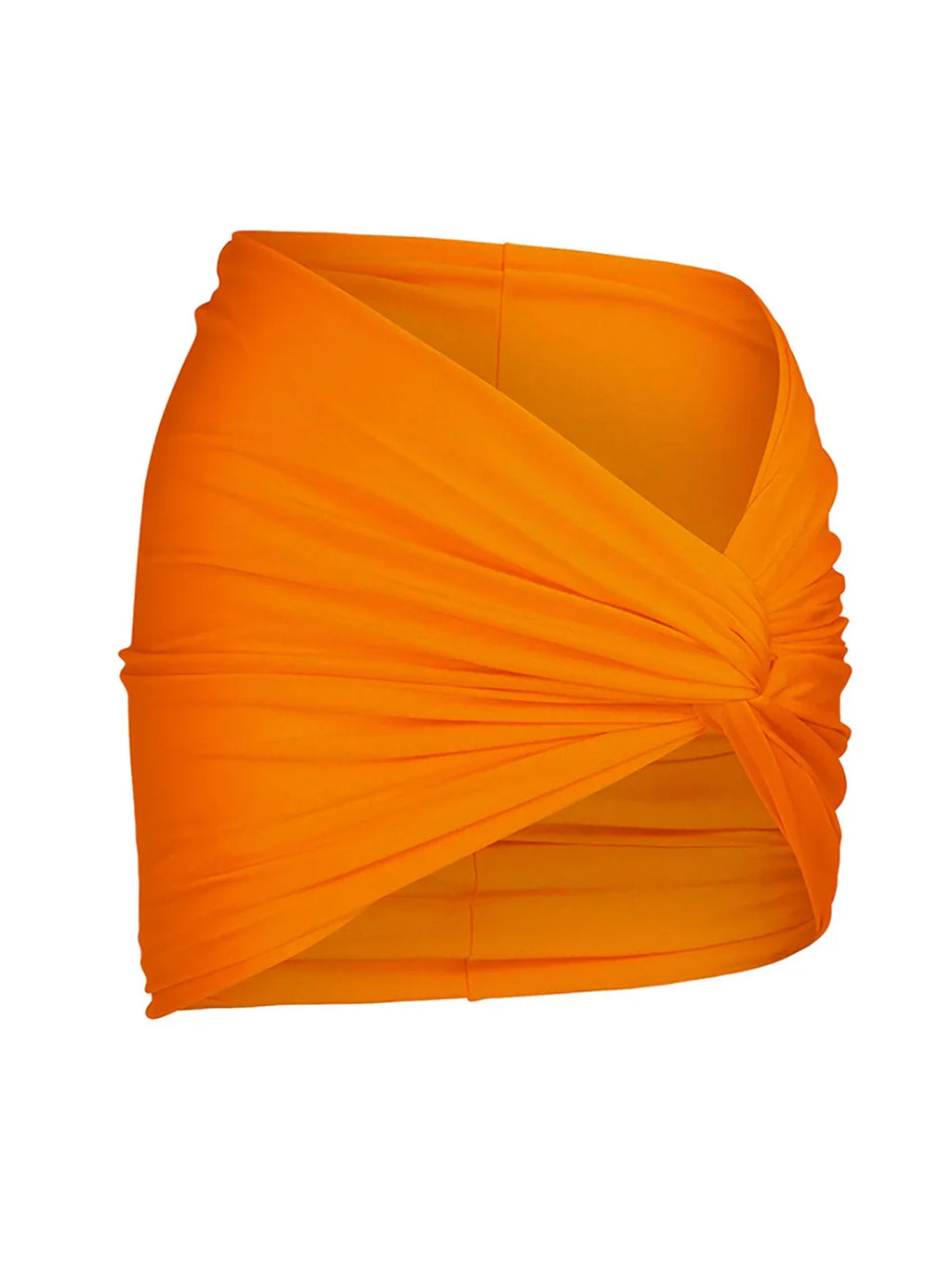 Halter Scrunch Butt Bikini Set Orange Skirt