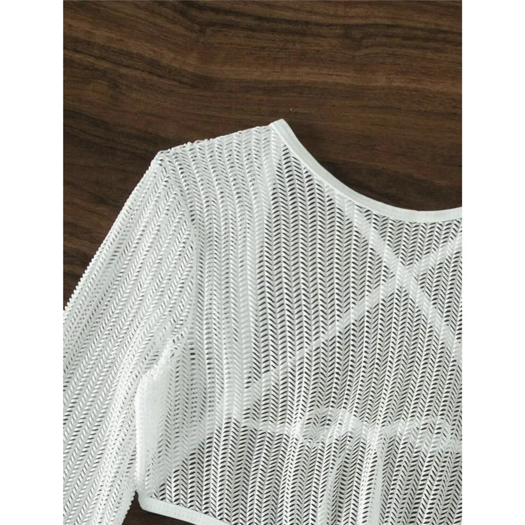 Halter Bikini with Long Sleeve Cover-Up