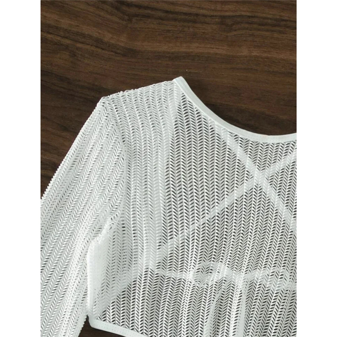 Halter Bikini with Long Sleeve Cover-Up