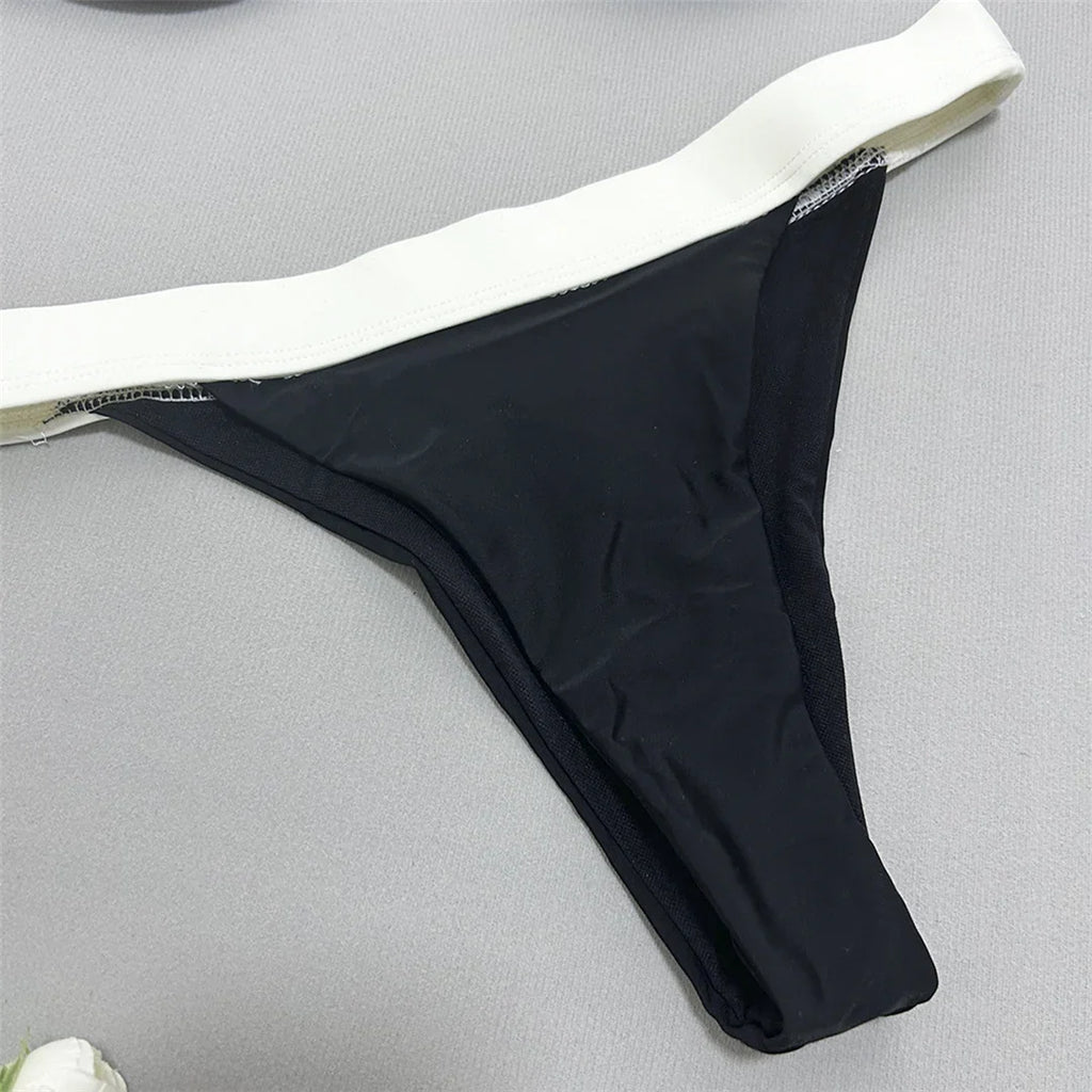 Splicing U Neck Underwired Bikini Set