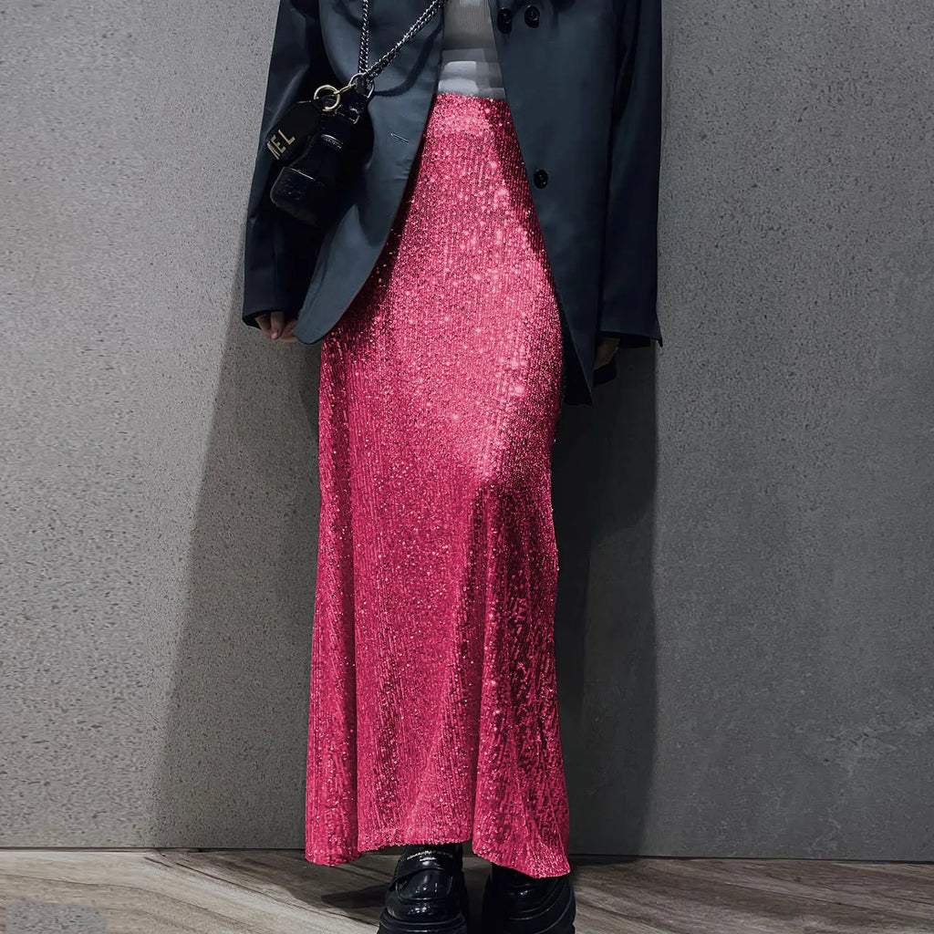 SEQUINED SKIRT Rose Skirt