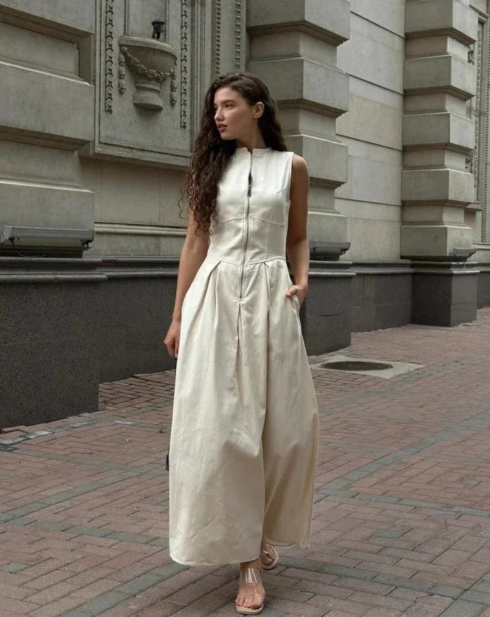 COSMA ELEGANT DRESS Beige
