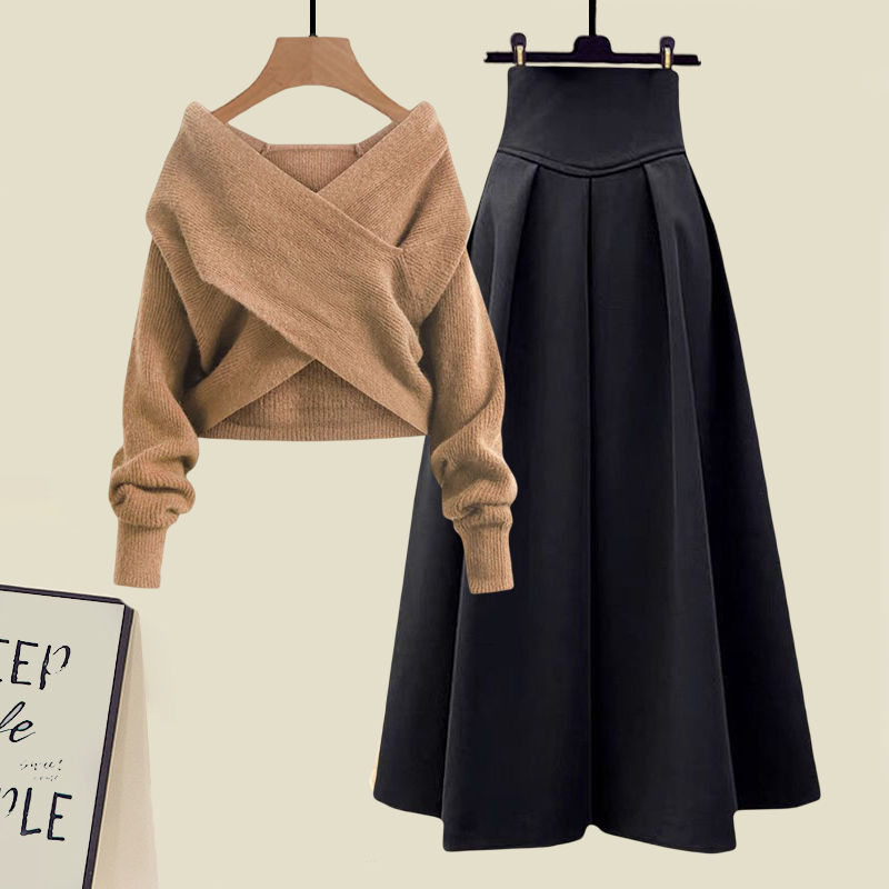 GREATHA SET Camel and black
