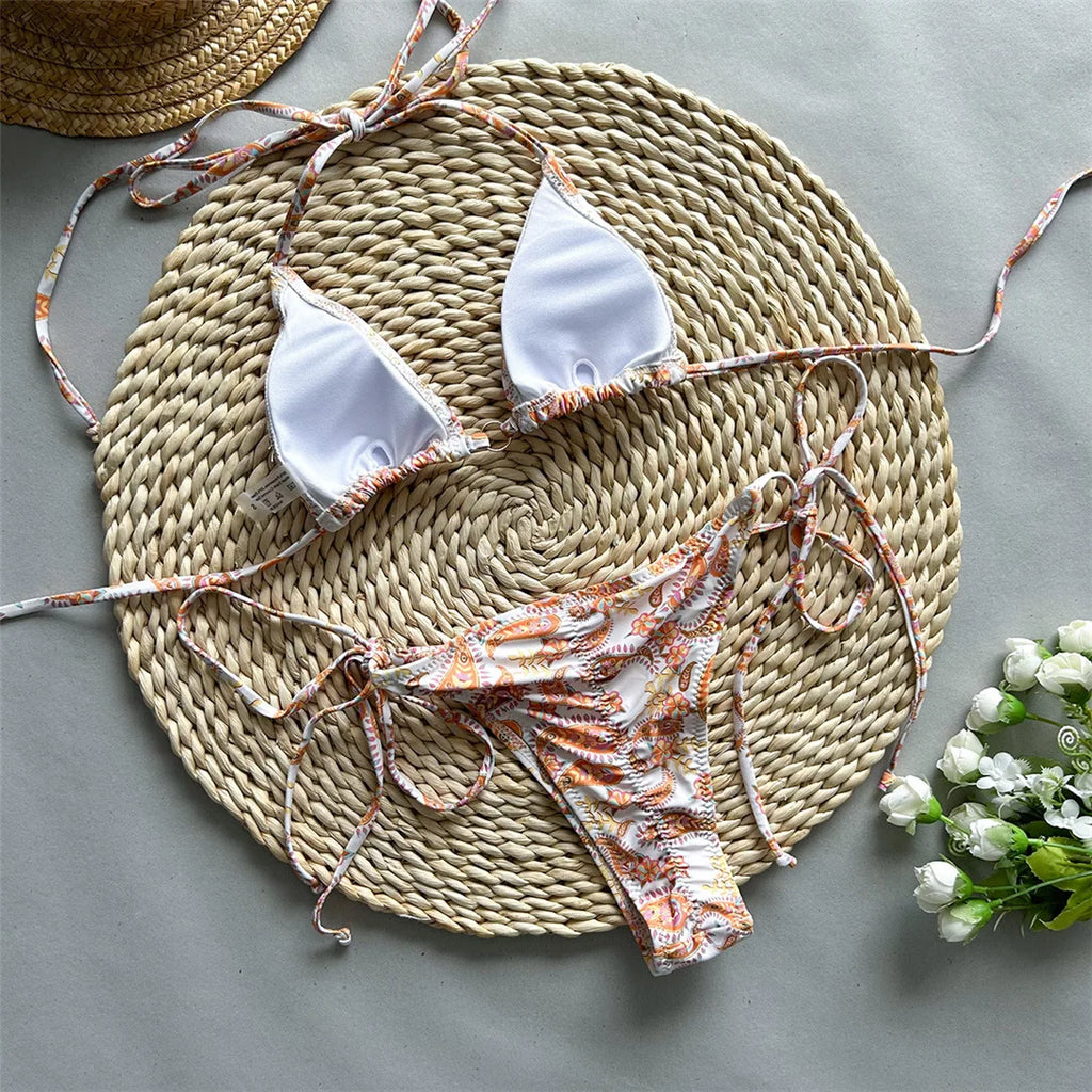 Printed Tie Dye Halter Bikini