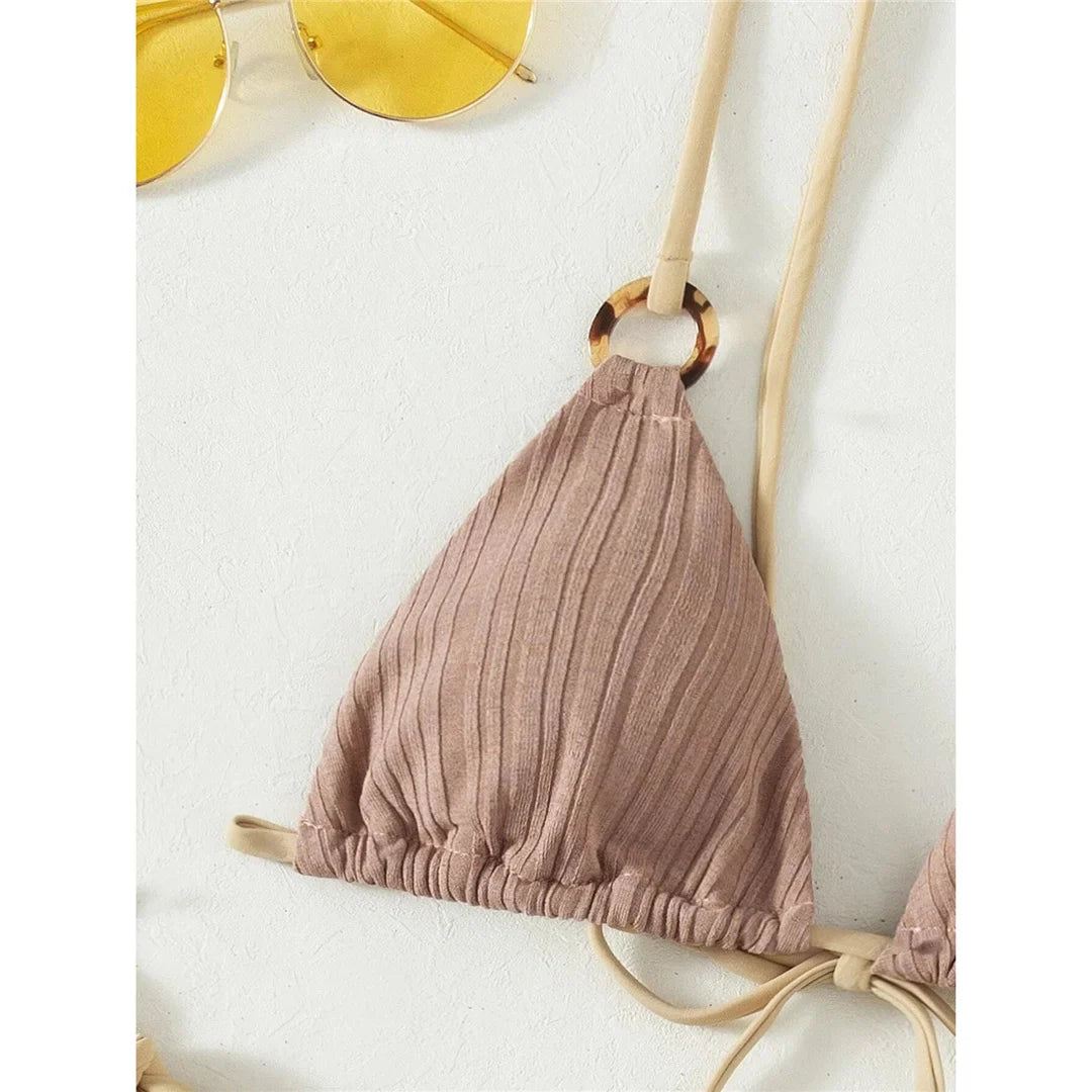 Ribbed Brazilian Bikini Set