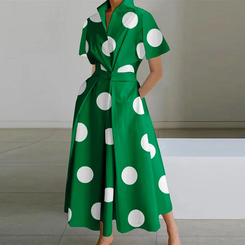 liora Dress Green Dot
