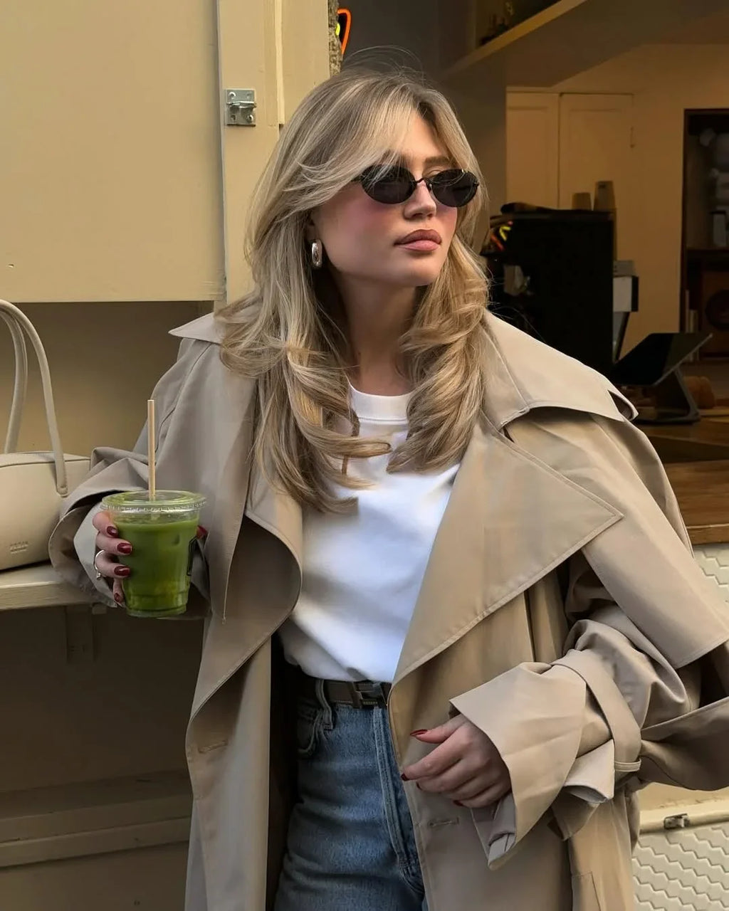 Women’s Lace-Up Long Trench Coat