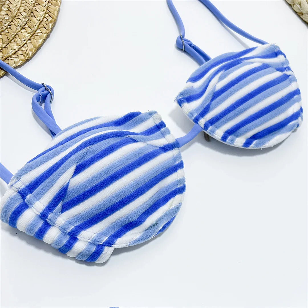 Striped Underwired Bikini Set